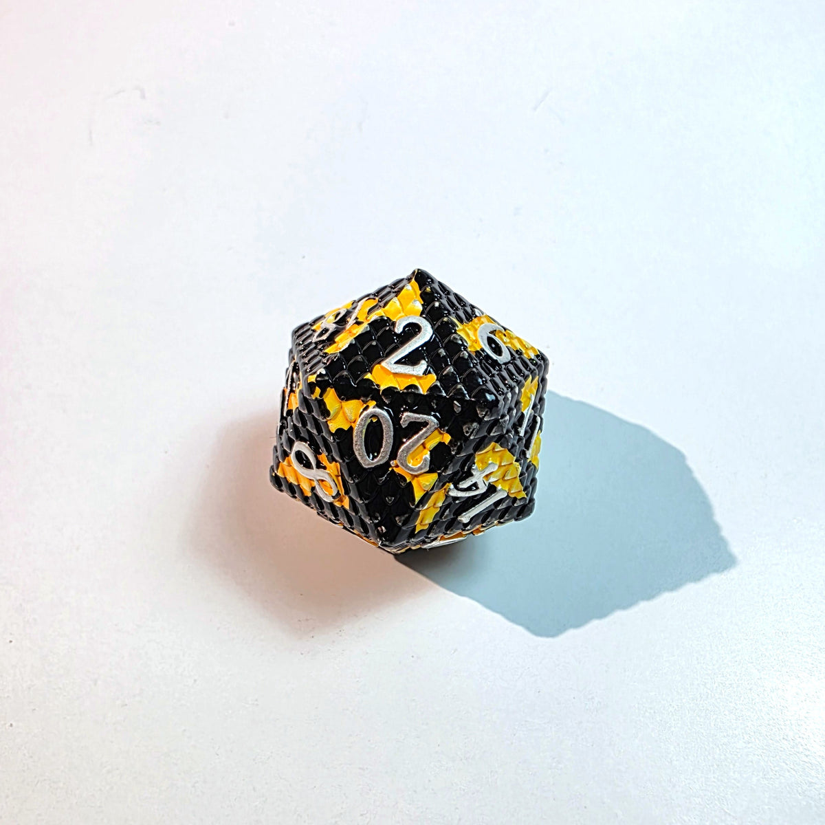 Black Yellow Scale Metal Dice Set