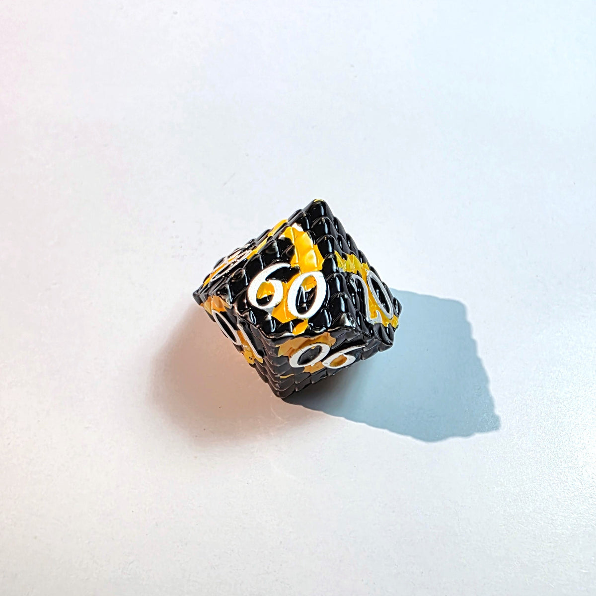 Black Yellow Scale Metal Dice Set