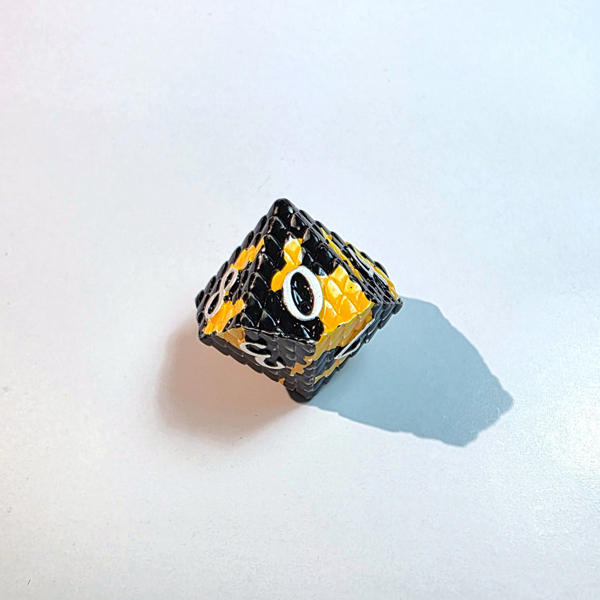 Black Yellow Scale Metal Dice Set