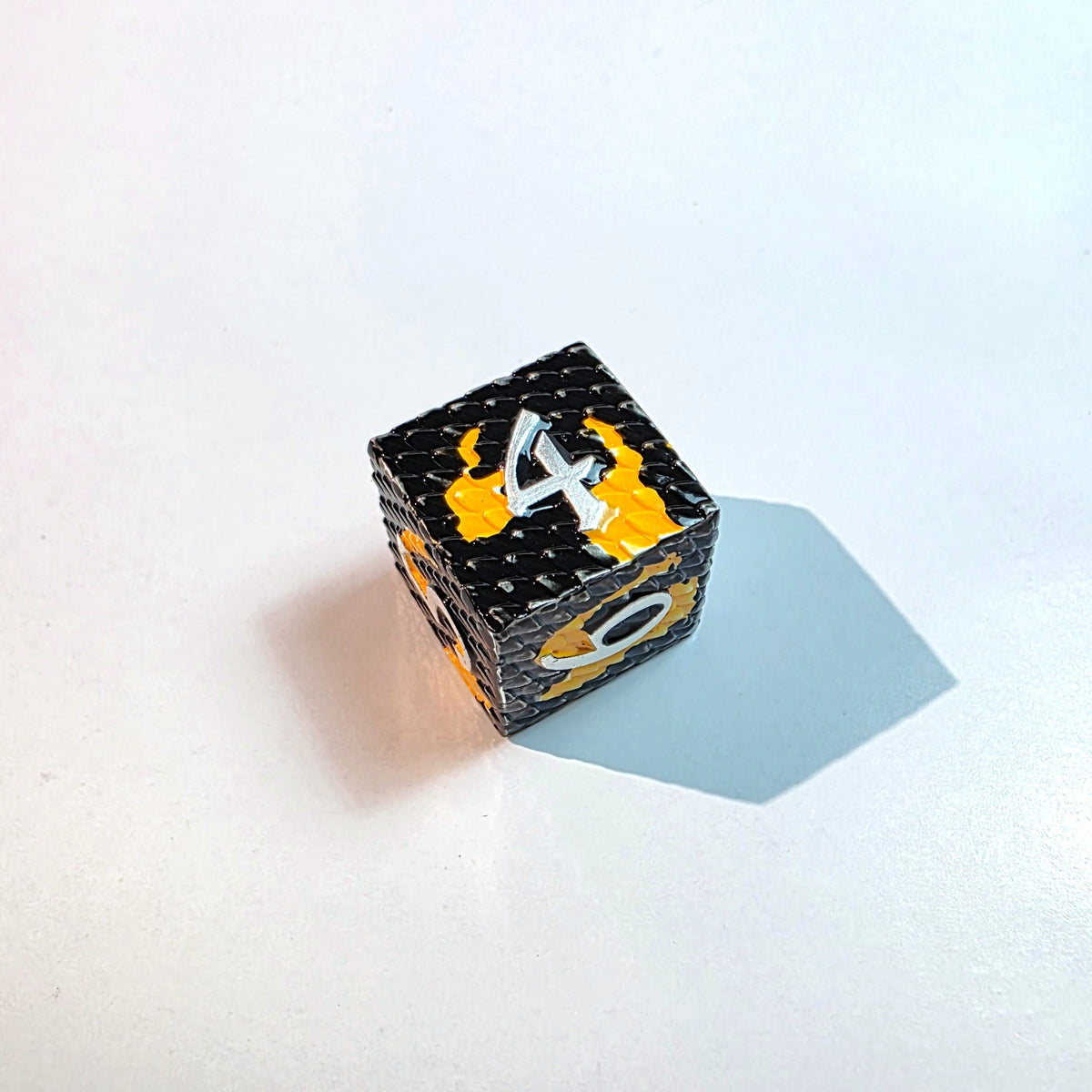 Black Yellow Scale Metal Dice Set
