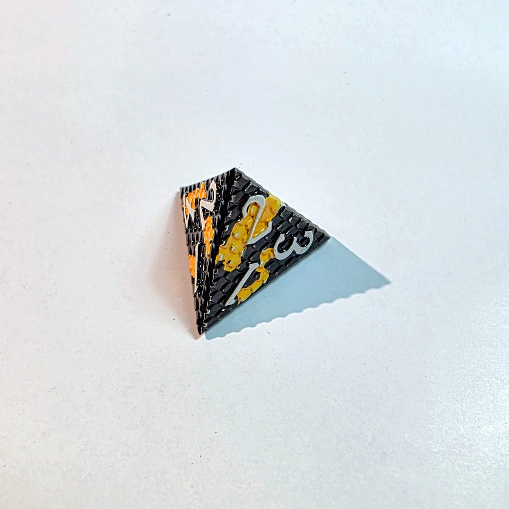 Black Yellow Scale Metal Dice Set