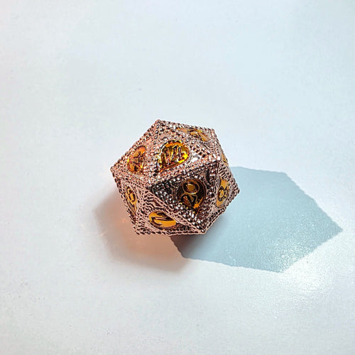 Bernstein-Auge Roségold massives Metallwürfel-Set