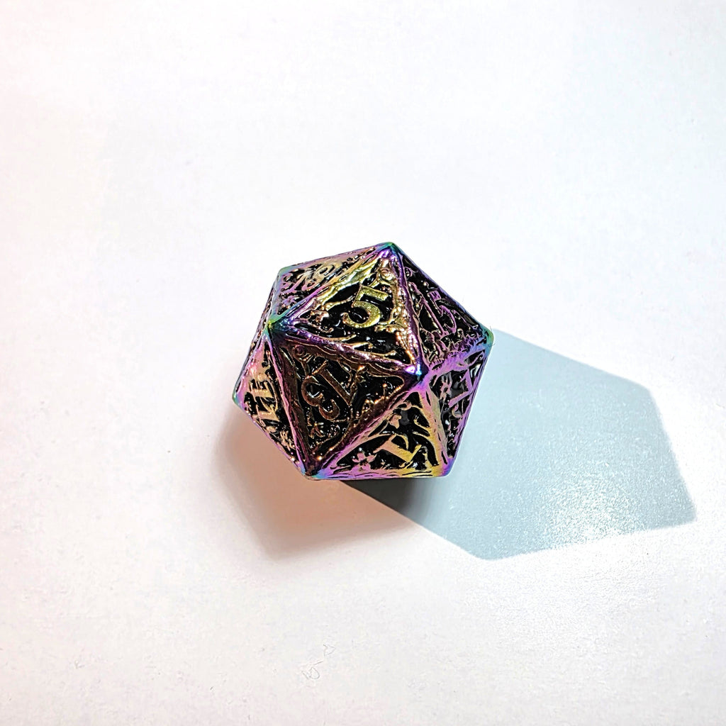 Set de dados de metal sólido Ruina Cromática