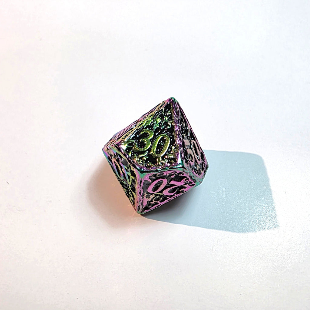 Set de dados de metal sólido Ruina Cromática