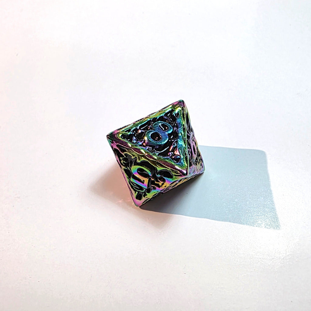 Set de dados de metal sólido Ruina Cromática