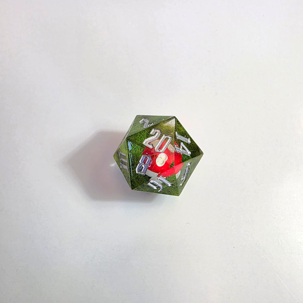 Ensemble de dés en résine faits main Champignon rouge