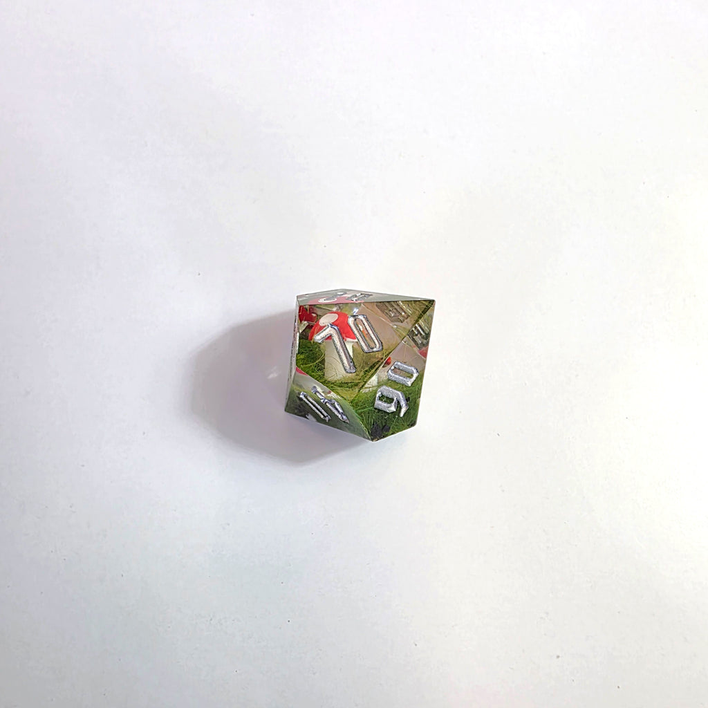 Ensemble de dés en résine faits main Champignon rouge