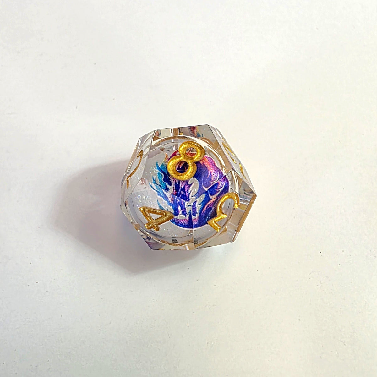 Purple Dragonfire Liquid Core Resin Dice Set