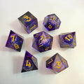 Purple Dragon Eye Liquid Core Resin Dice Set