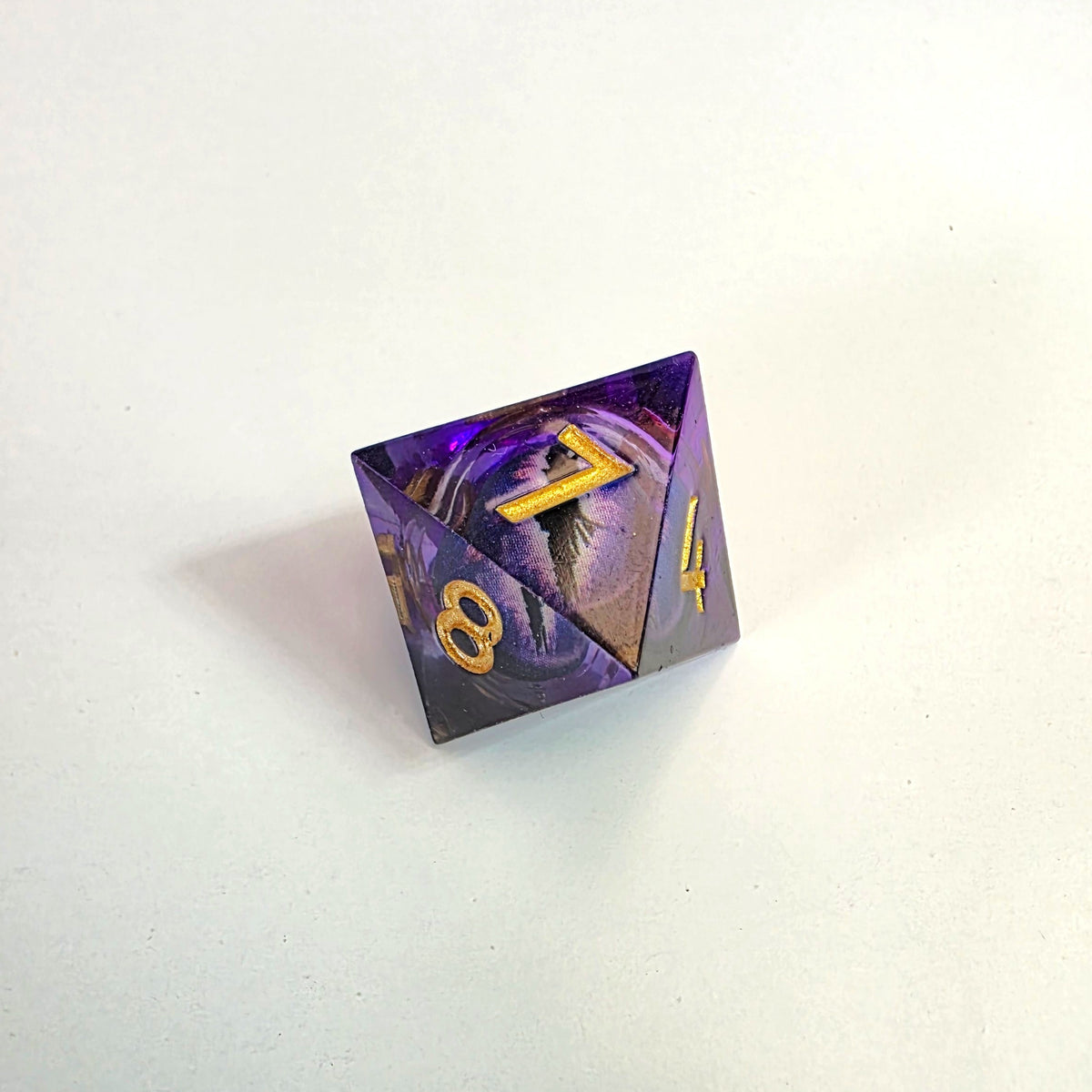 Purple Dragon Eye Liquid Core Resin Dice Set