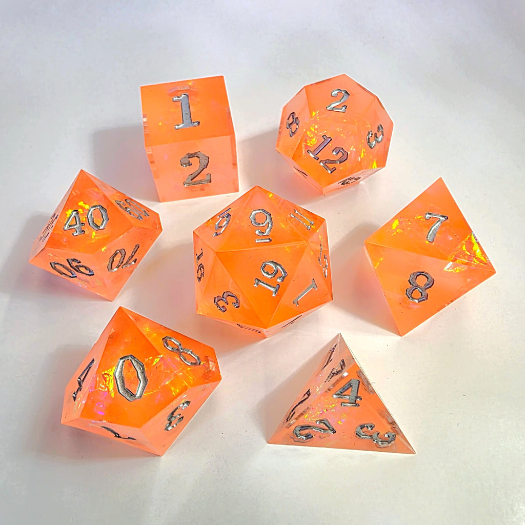 Ensemble de dés en résine à bords tranchants Peachy Dream