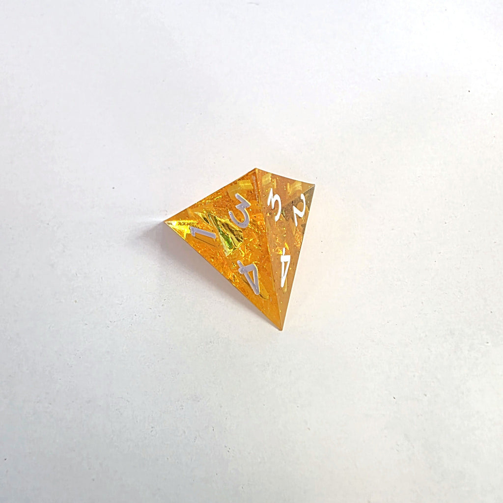 Orange Clash Sharp Edge Resin Dice Set