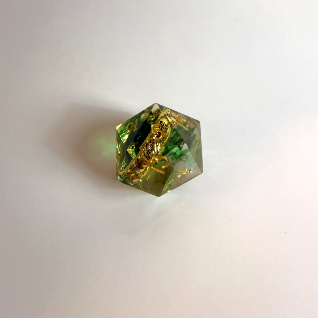 Set de dados de resina de borde afilado Green One Ring