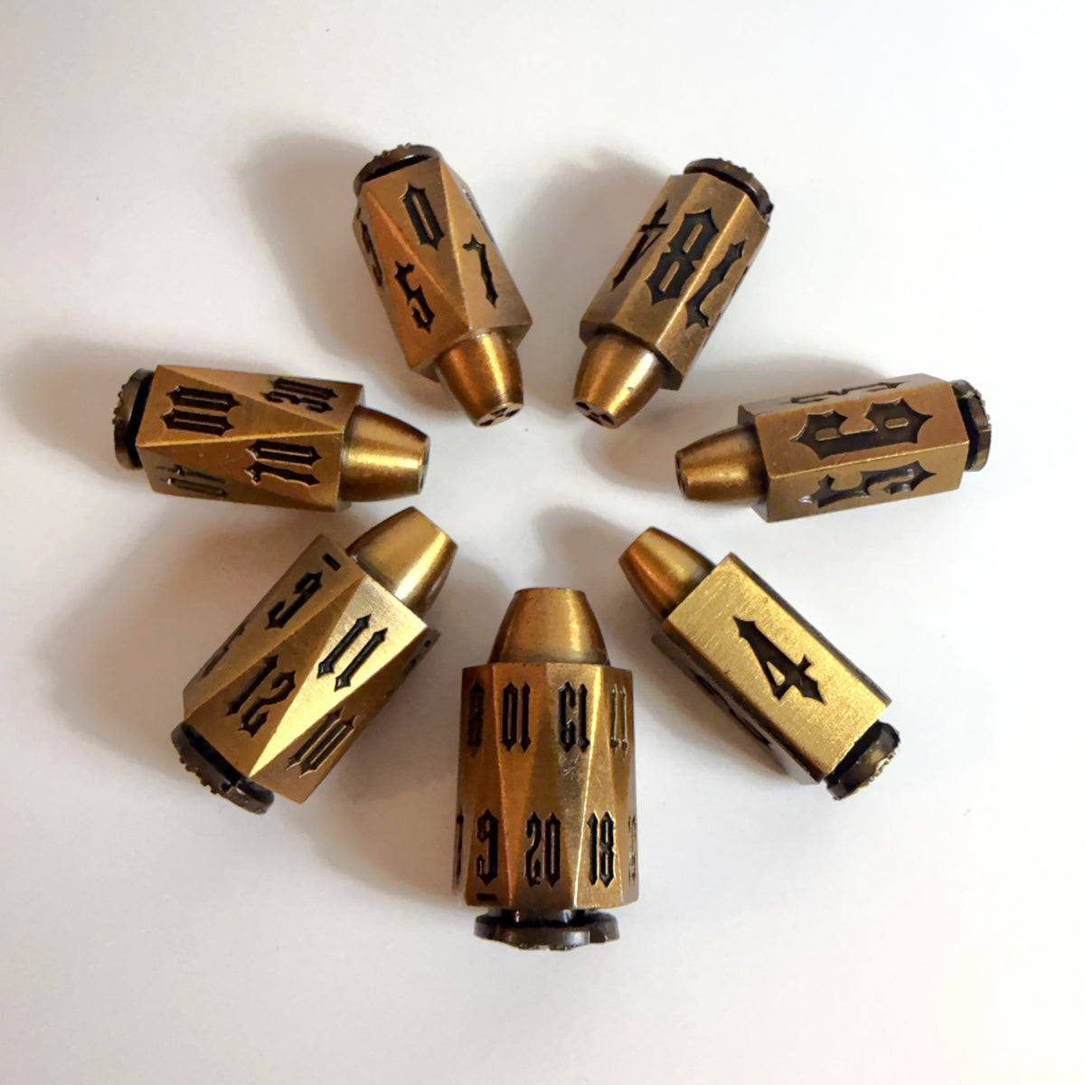Bullets Solid Metal Dice Set