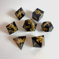 Juego de dados de resina de borde afilado con banda dorada