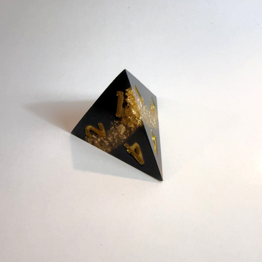 Juego de dados de resina de borde afilado con banda dorada