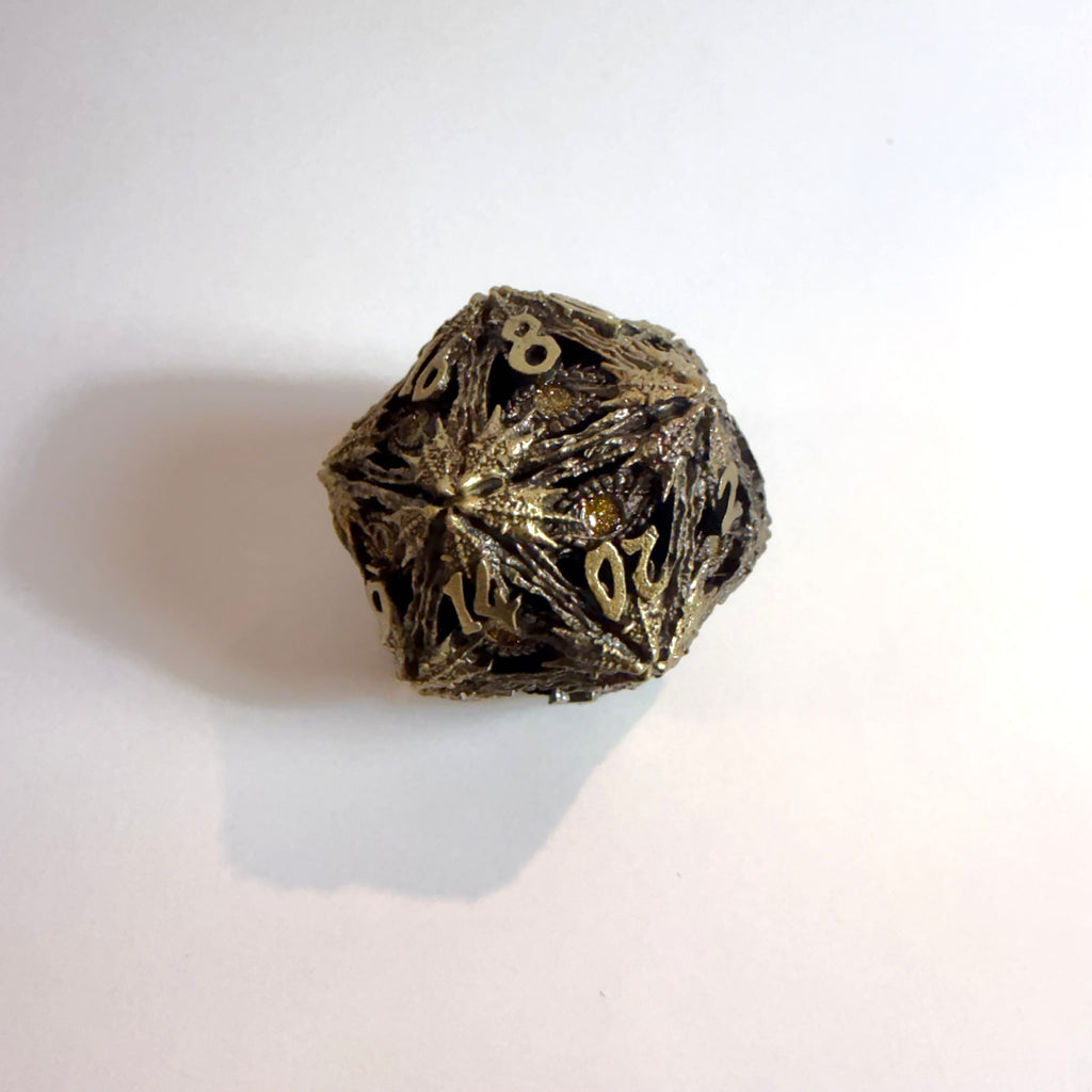 Set di dadi in metallo cavo "Occhio di Drago con Artigli"