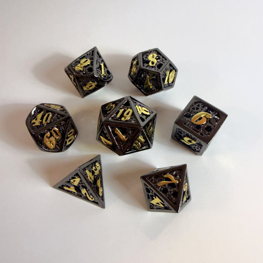 Set de dés en métal creux Clockwork Dominion