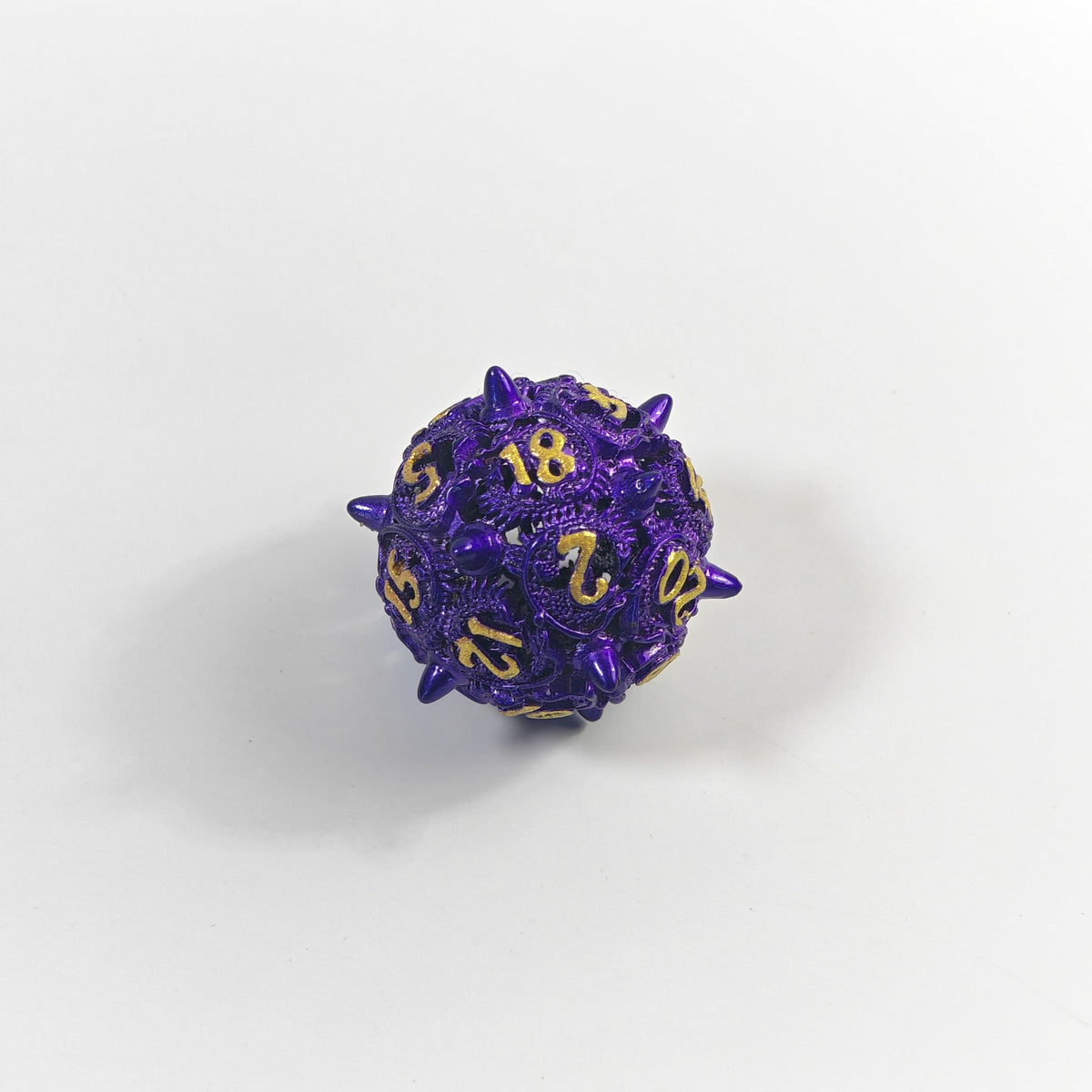Set di dadi in metallo cavo Violet Dragon Coil