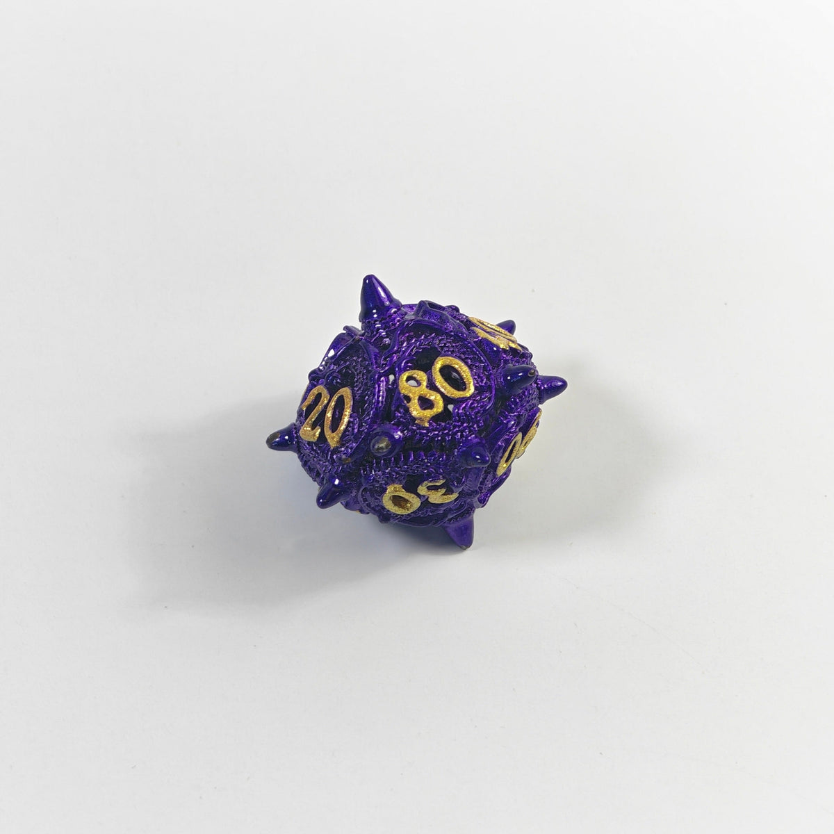 Set di dadi in metallo cavo Violet Dragon Coil