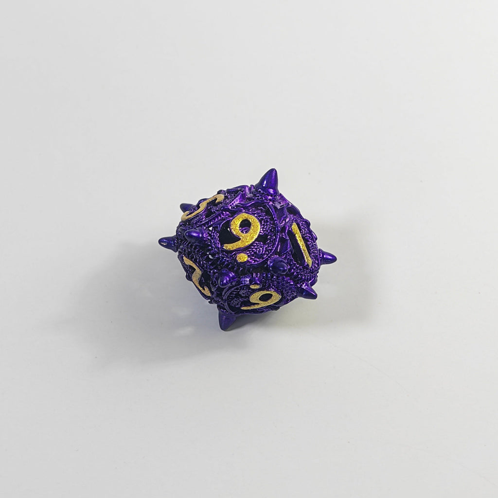 Set di dadi in metallo cavo Violet Dragon Coil