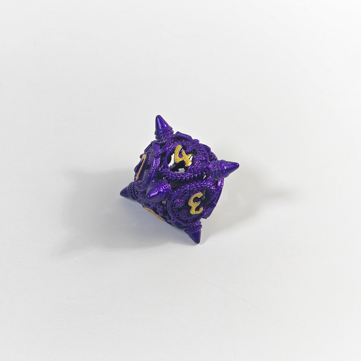Set di dadi in metallo cavo Violet Dragon Coil