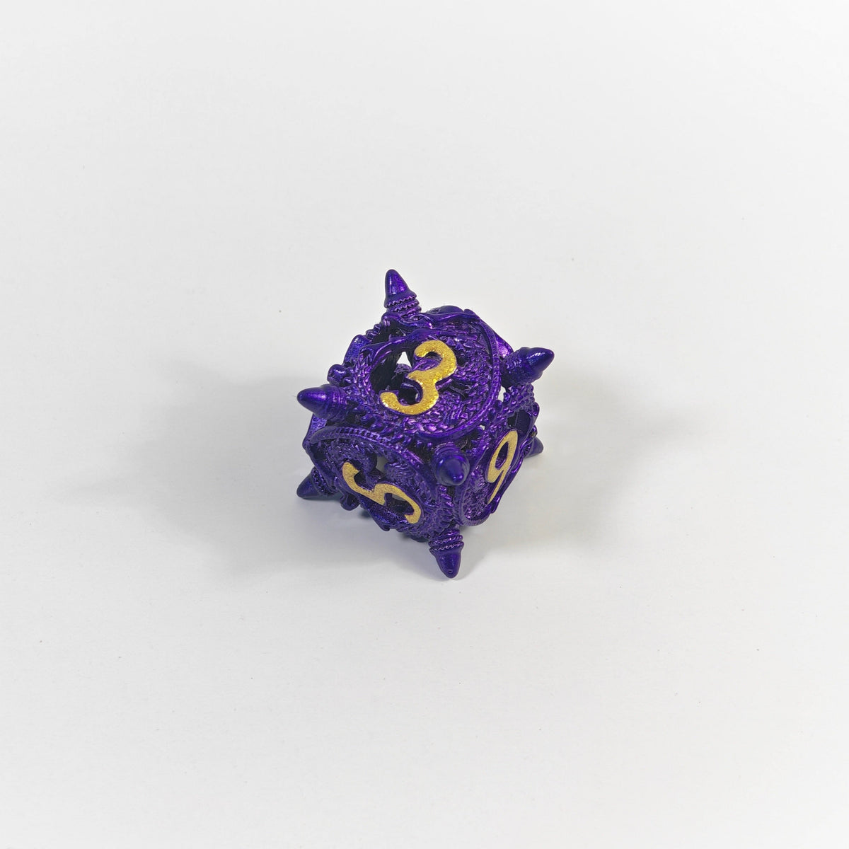 Set di dadi in metallo cavo Violet Dragon Coil