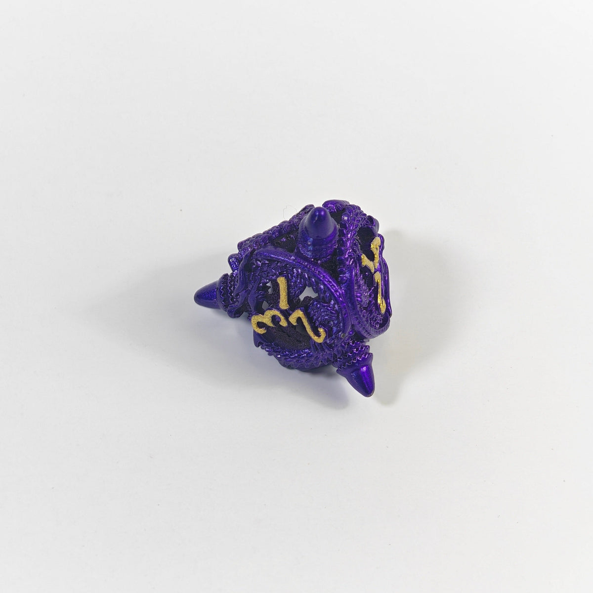 Set di dadi in metallo cavo Violet Dragon Coil