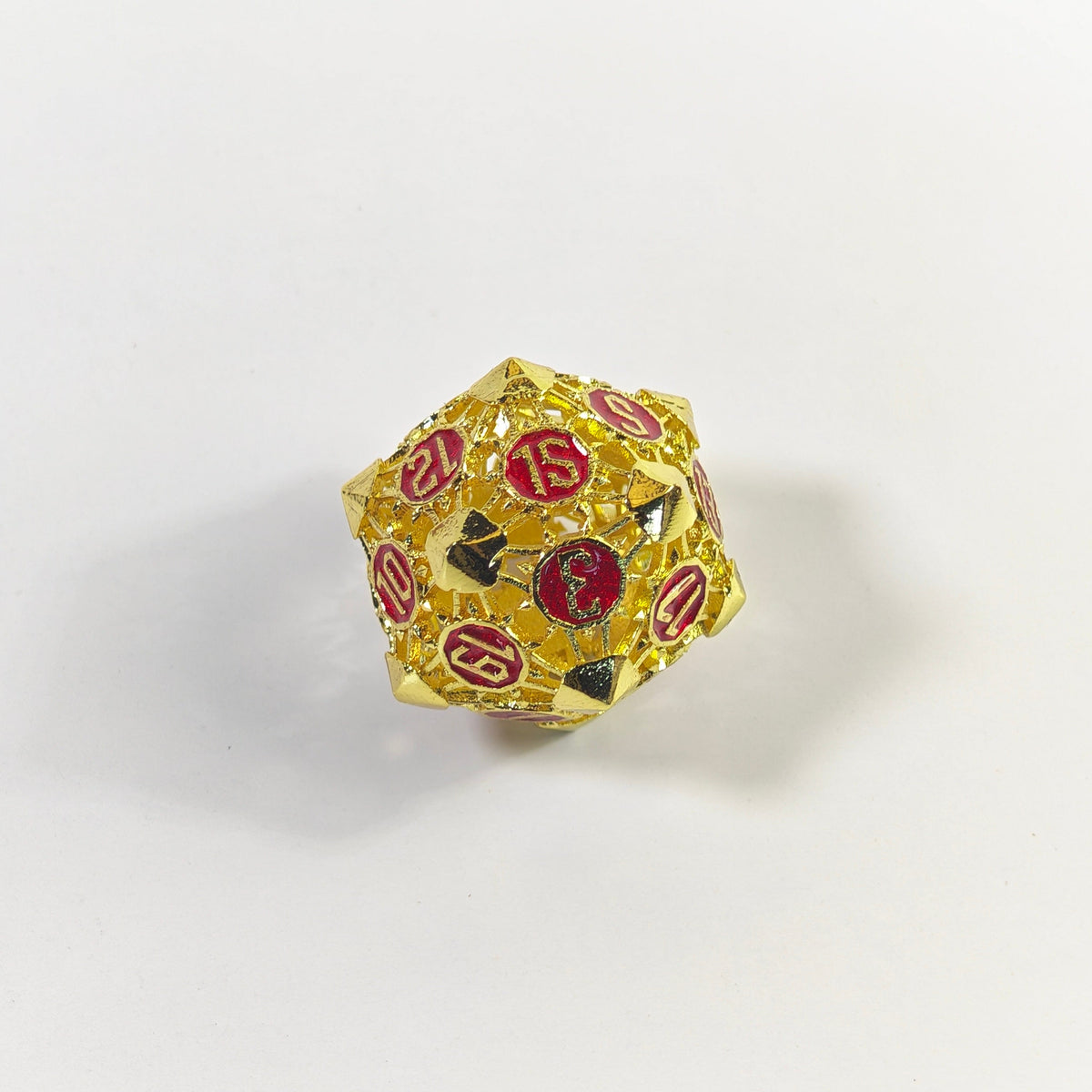 Gold-rotes hohles Metallwürfel-Set mit Pfeil-Motiv