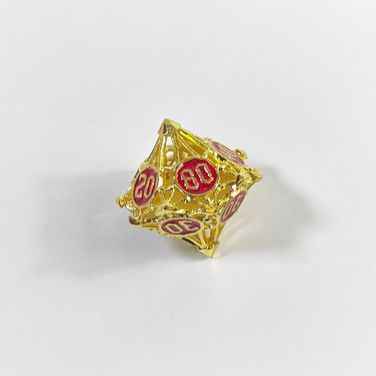 Gold-rotes hohles Metallwürfel-Set mit Pfeil-Motiv