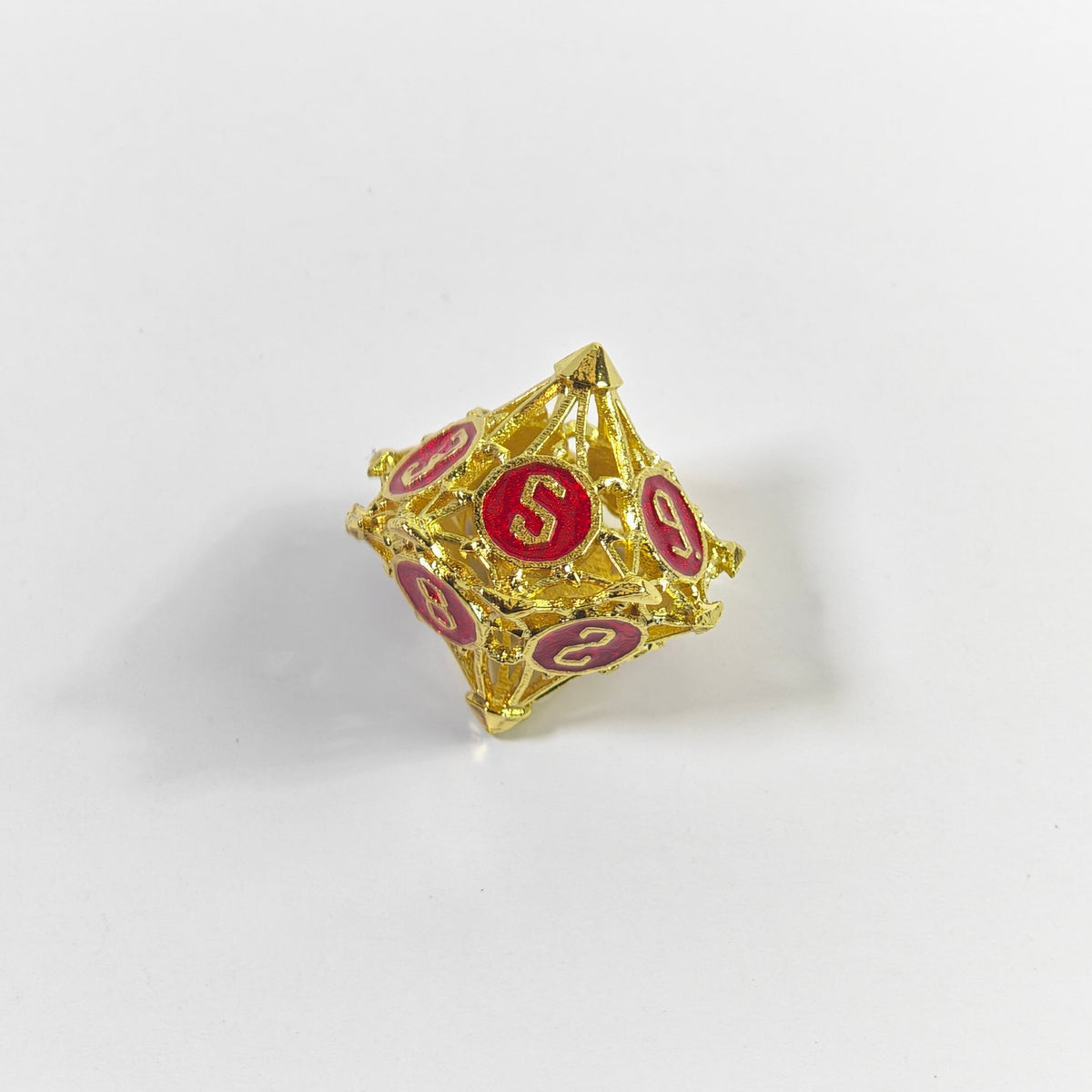 Gold-rotes hohles Metallwürfel-Set mit Pfeil-Motiv