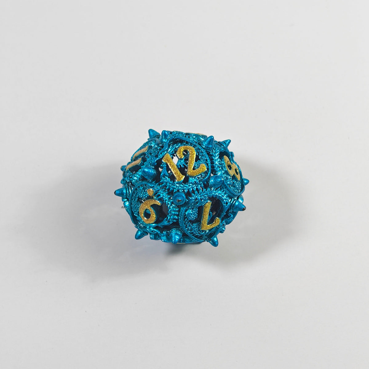 Hohlmetall-Würfelset Drachenschuppen Himmelblau