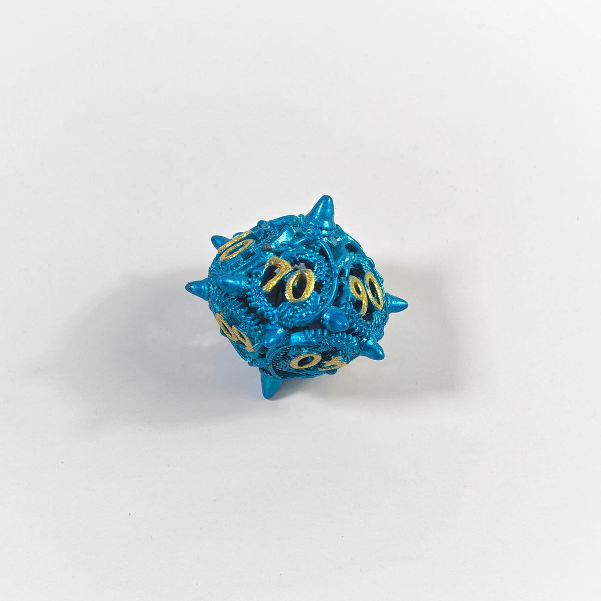 Hohlmetall-Würfelset Drachenschuppen Himmelblau