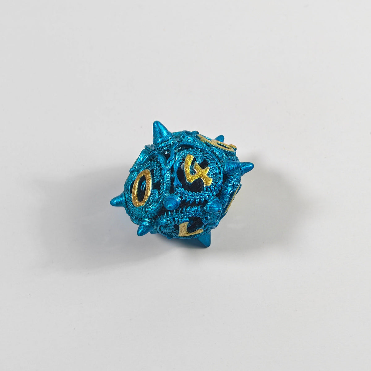 Hohlmetall-Würfelset Drachenschuppen Himmelblau
