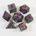Set di dadi in metallo cavo viola con nodo celtico