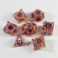 Set de dados de metal hueco con flecha azul y oro rosa