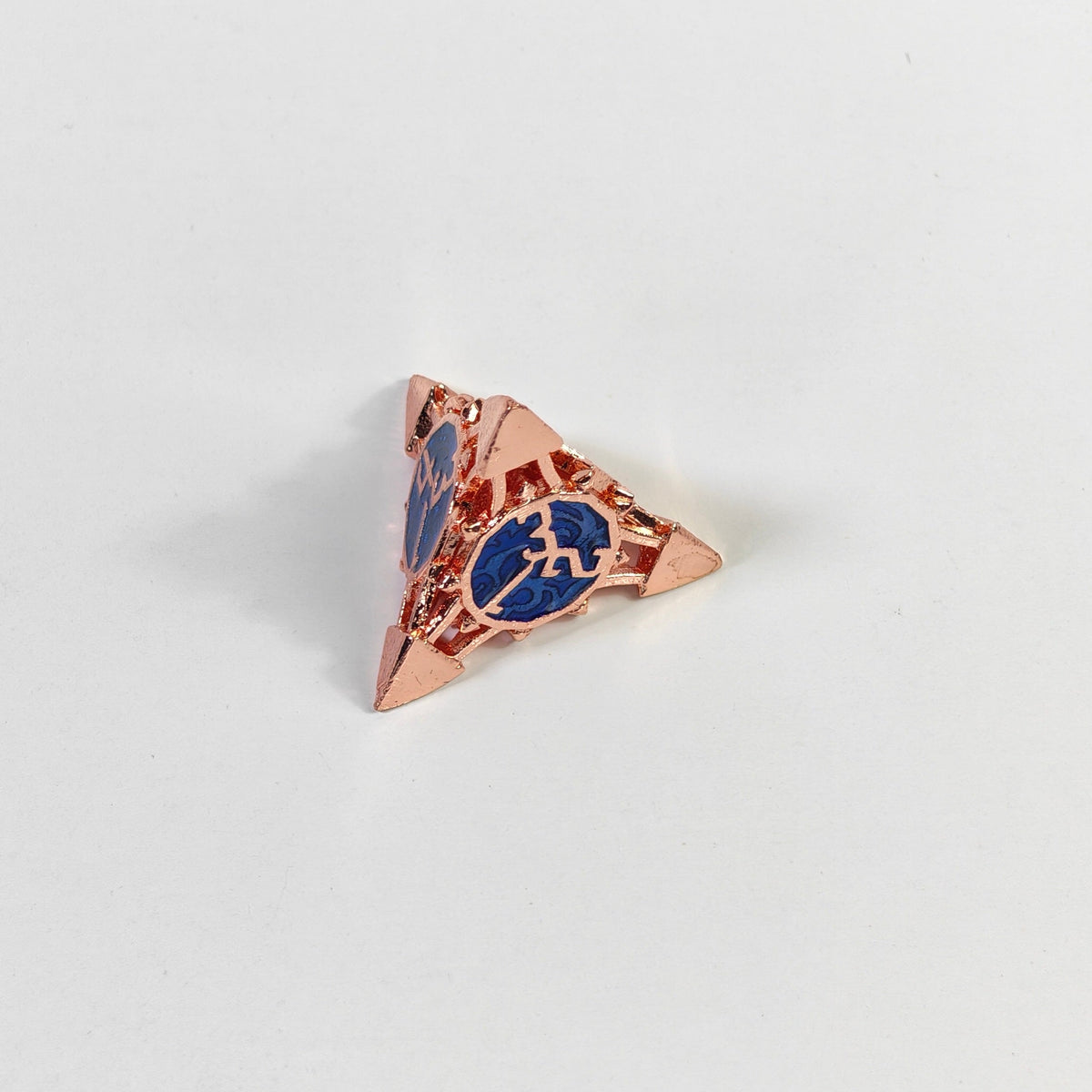 Set de dados de metal hueco con flecha azul y oro rosa