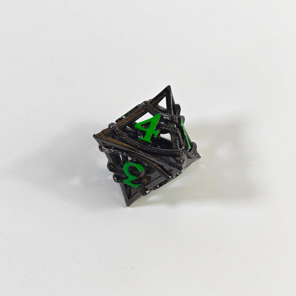 Set de dados de metal hueco elemental negro y verde