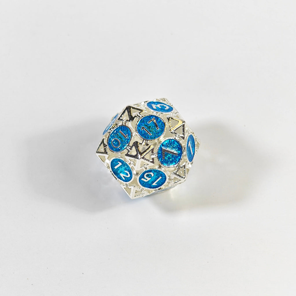 Silber-blaues Pfeil-Hohlmetallwürfel-Set
