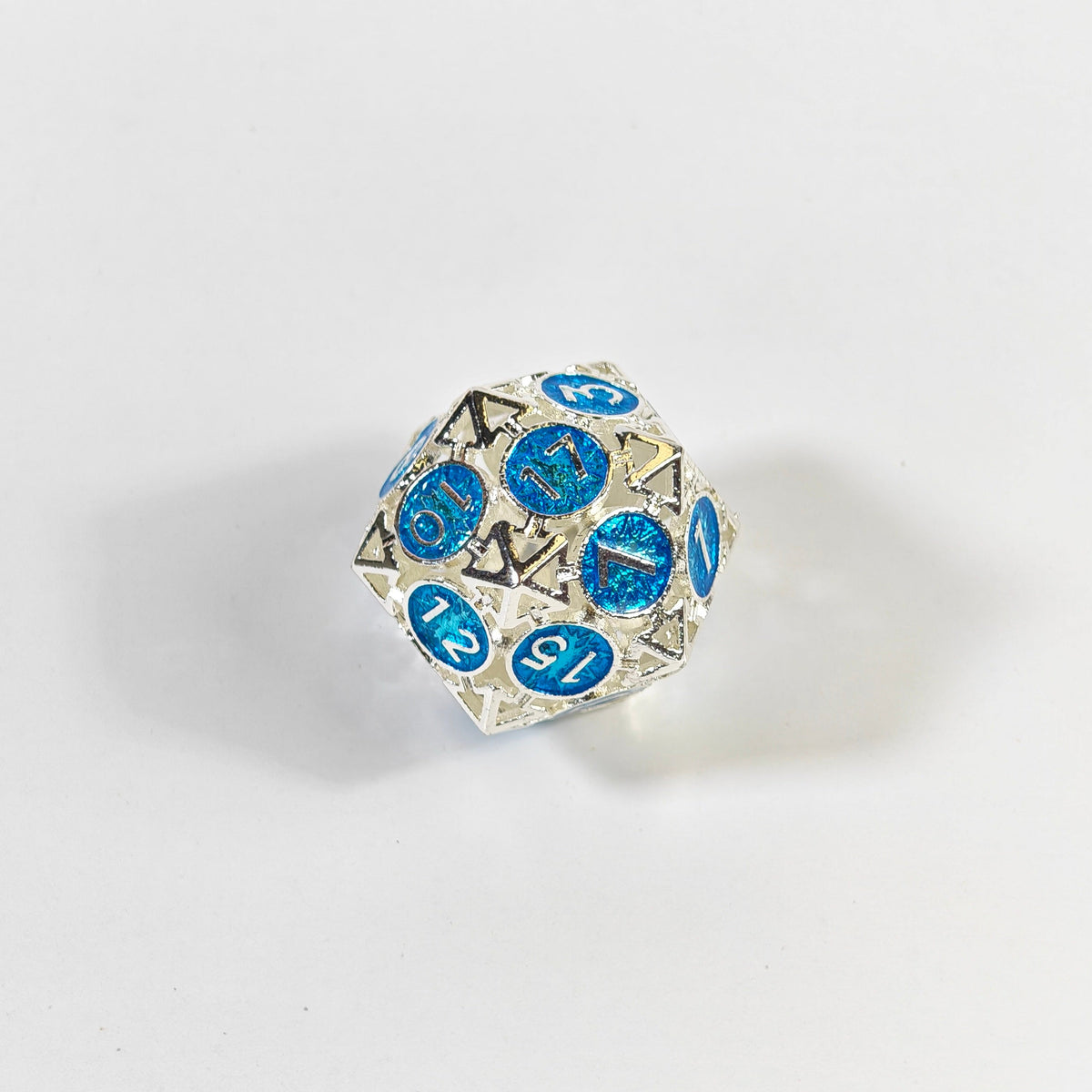 Silber-blaues Pfeil-Hohlmetallwürfel-Set