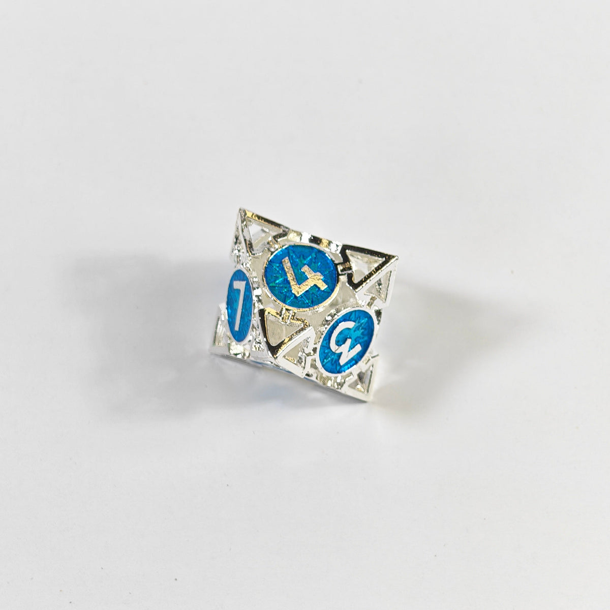 Silber-blaues Pfeil-Hohlmetallwürfel-Set