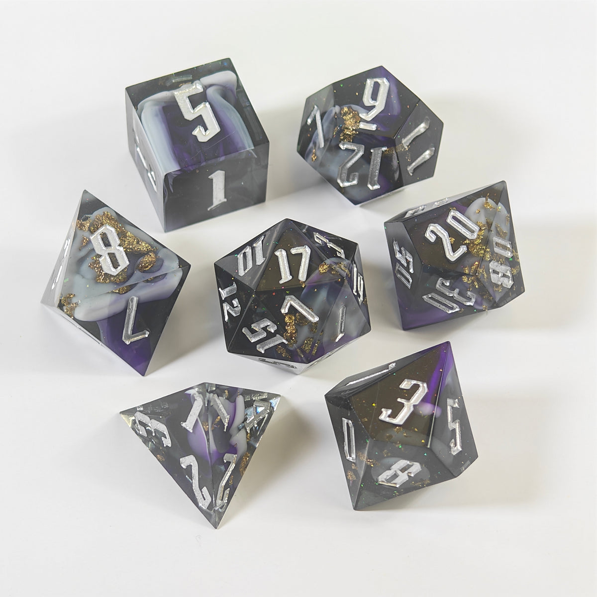 Cosmic Dust Sharp Edge Resin Dice Set
