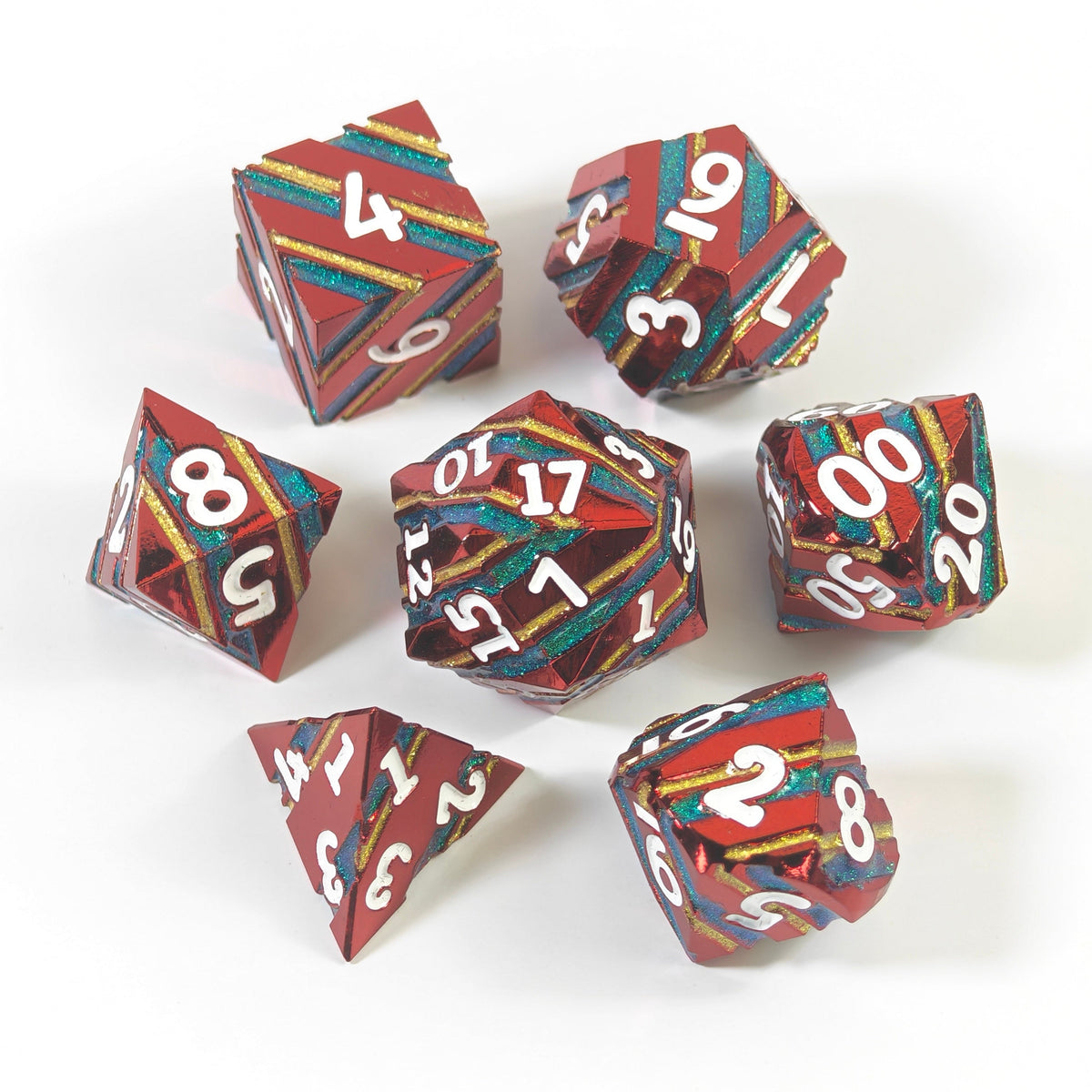 Комплект метални зарчета Savage Red Solid