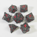 Tempeldrache Schwarzes massives Metallwürfel-Set