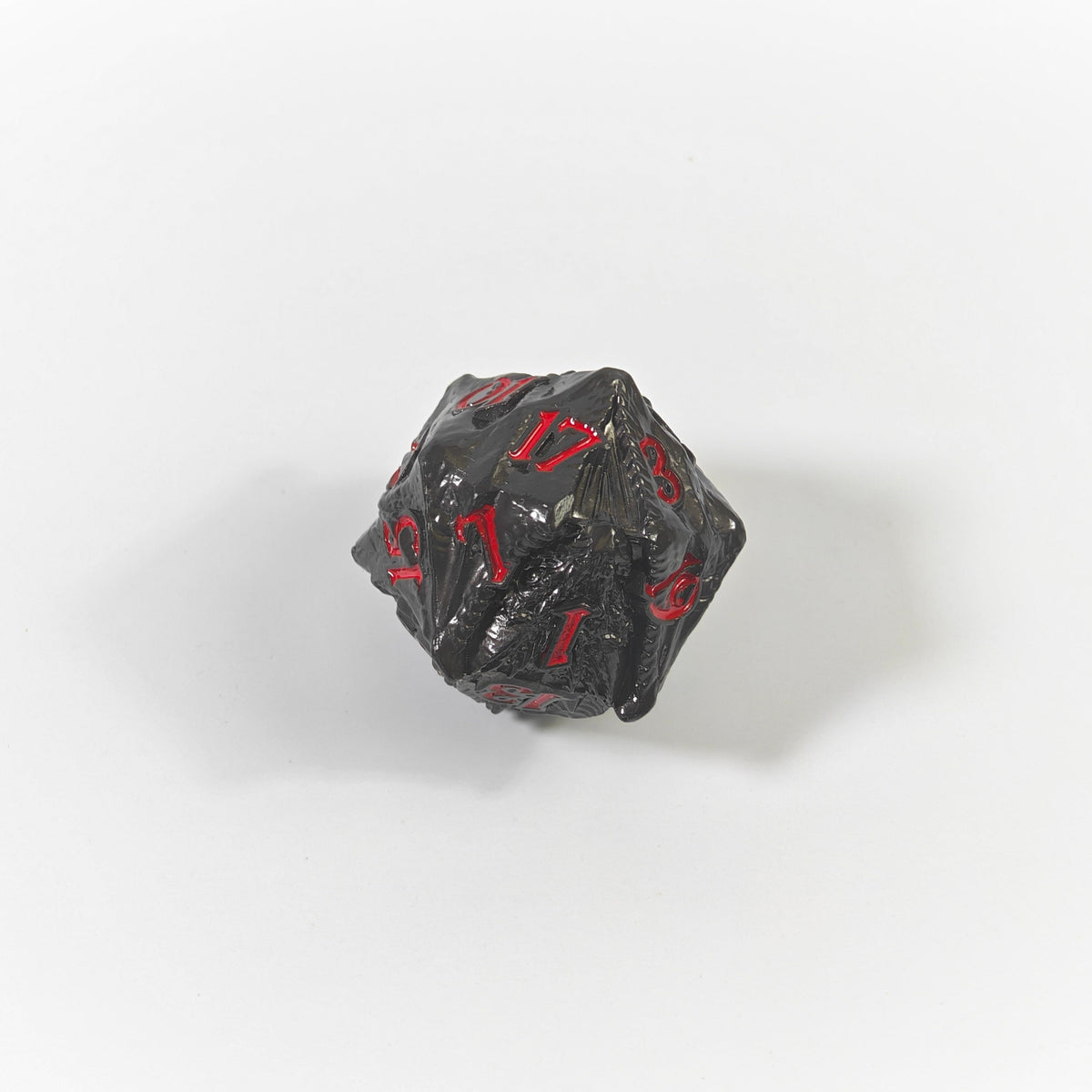 Tempeldrache Schwarzes massives Metallwürfel-Set