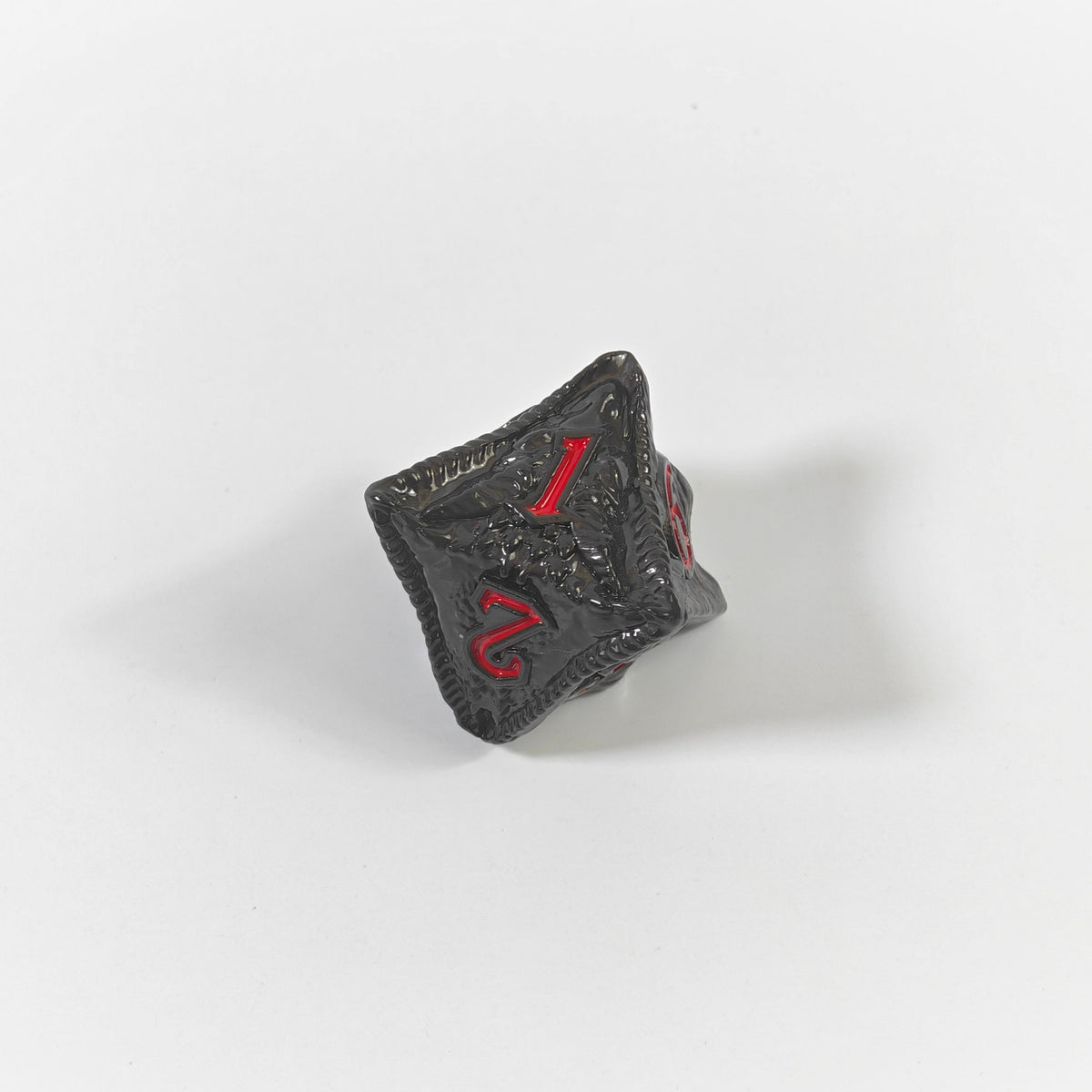 Tempeldrache Schwarzes massives Metallwürfel-Set