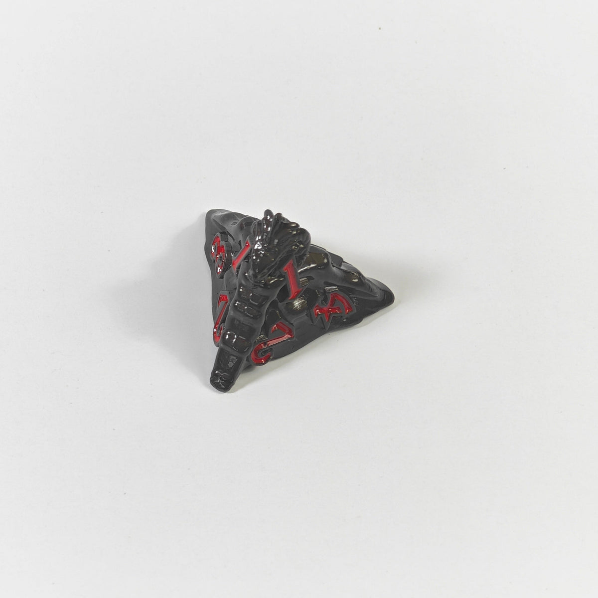 Tempeldrache Schwarzes massives Metallwürfel-Set