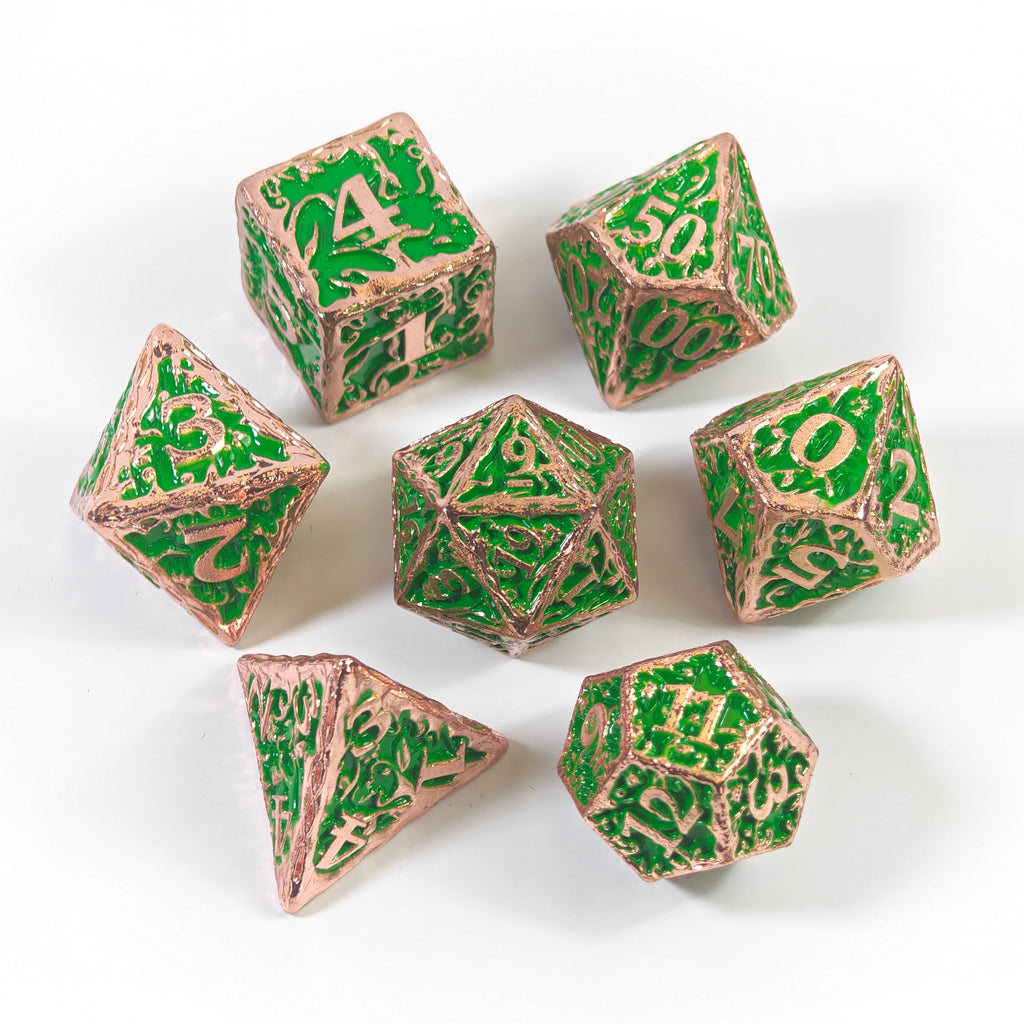 Set di dadi in metallo massiccio Green Vine