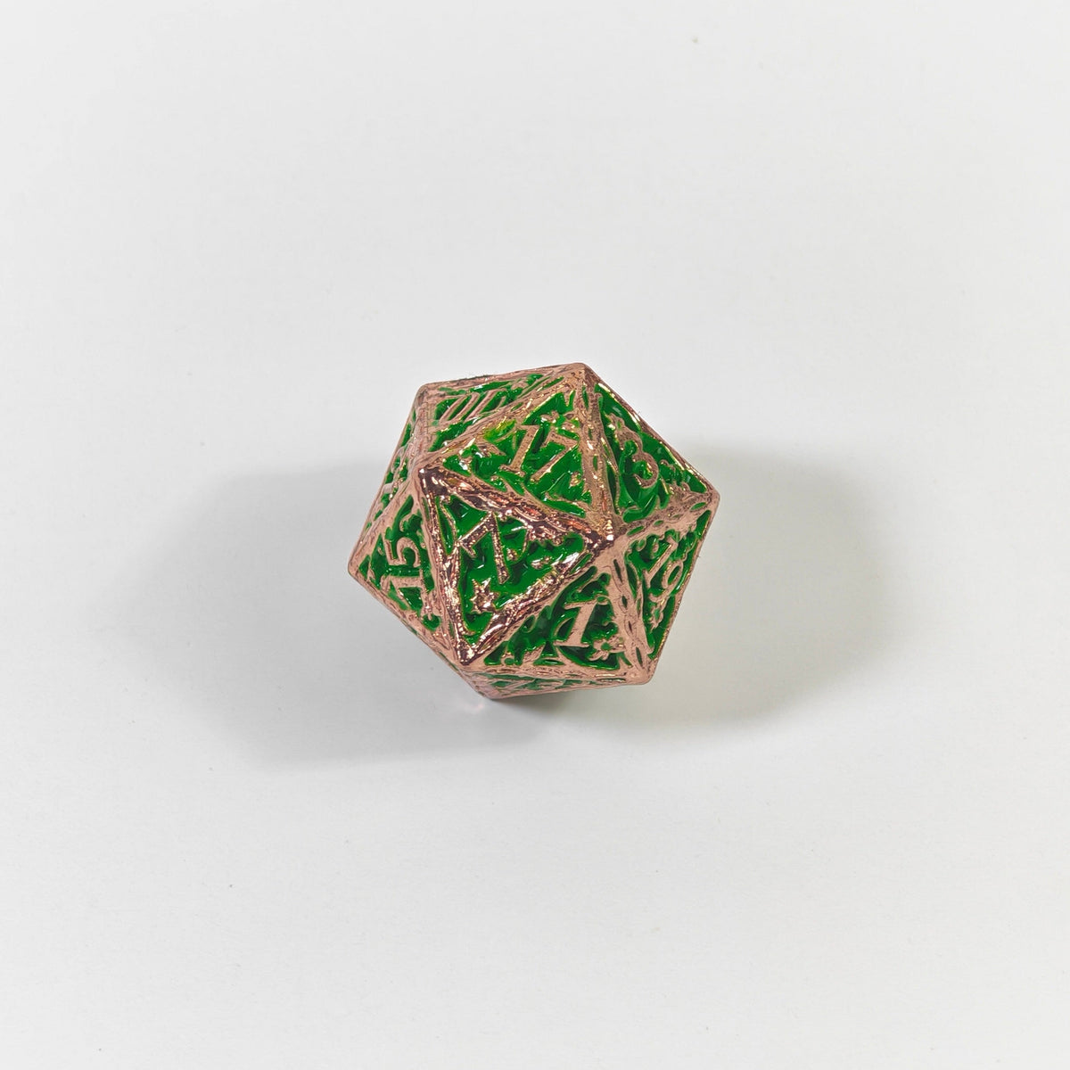 Green Vine Solid Metal Dice Set