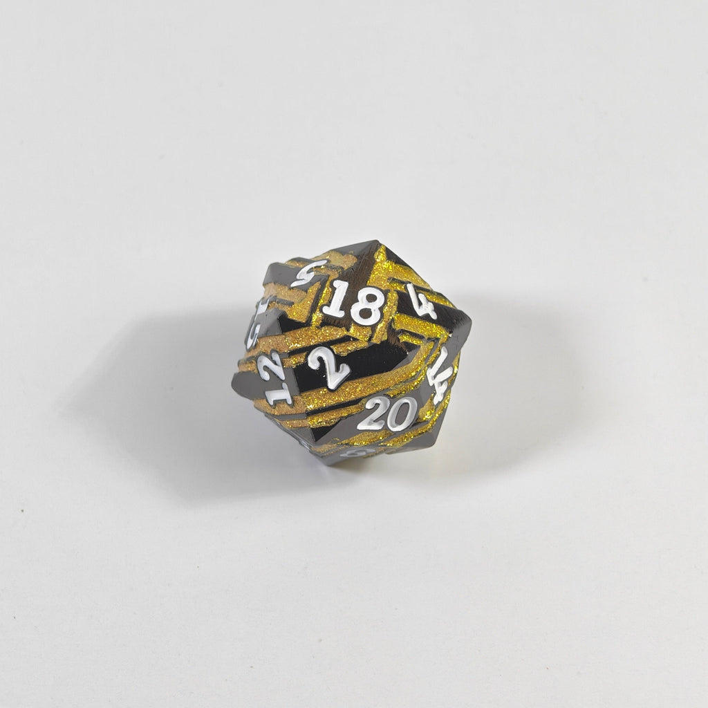 Set de dados de metal sólido Golden Ripclaw
